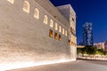 Evening view of Qasr Al Hosn fort in Abu Dhabi downtown, United Arab Emirate