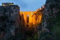 Evening view of Ronda with Puente Nuevo bridge