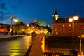 evening view Royal Castle,Old town in Warsaw, Poland