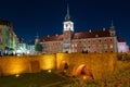 evening view Royal Castle,Old town in Warsaw, Poland