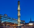 Evening view of Sergels Torg and Kulturhuset building in central Stockholm Sweden Royalty Free Stock Photo