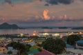 Evening view of Seychelles capital Victoria, Mahe island