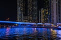 Evening view of the skyscrapers of Dubai Marina Royalty Free Stock Photo