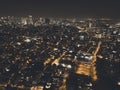 Evening view of the skyscrapers of Tel Aviv from the Mediterranean Sea. Panoramic view of the roofs of the modern Royalty Free Stock Photo