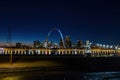 Evening view of the St Louis Skyline with The Gateway Arch Royalty Free Stock Photo