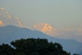 Evening view, Sunset at Annapurna mountain range from Pokhara, Nepal Royalty Free Stock Photo