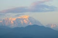 Evening view, Sunset at Annapurna mountain range from Pokhara, Nepal Royalty Free Stock Photo