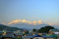 Evening view, Sunset at Annapurna mountain range from Pokhara, Nepal Royalty Free Stock Photo