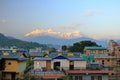 Evening view, Sunset at Annapurna mountain range from Pokhara, Nepal Royalty Free Stock Photo