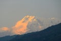 Evening view, Sunset at Annapurna mountain range from Pokhara, Nepal Royalty Free Stock Photo