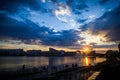 evening view of the sunset on the Kaban lake in Kazan Royalty Free Stock Photo