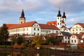 Telc or Teltsch town mirroring in lake Royalty Free Stock Photo