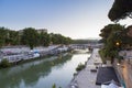 Evening view of Tiber river and Ponte Vittorio Emanuele II