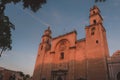 Evening View to the Main Entrance of the Merida Cathedral on Yucatan, which is built on Mayan ruins Royalty Free Stock Photo