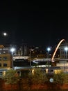 An evening view towards Newcastle quayside taking in the millennium bridge