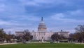 Evening view of the us capitol building from the mall in washington d.c. Royalty Free Stock Photo