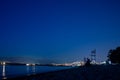 A evening view of Vancouver downtown from spanish bank.