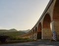 Evening view of viaduct near Formia, Italy Royalty Free Stock Photo