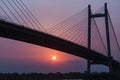 Evening view of Vidyasagar Setu, Kolkata Royalty Free Stock Photo