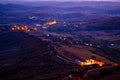 Evening view of villages and landscape of Prigorje