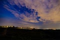 Evening in the vineyard of Rosazzo during a moon eclipse Royalty Free Stock Photo