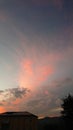 Evening Virtical Sunset Skyscape Clouds Royalty Free Stock Photo