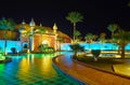 Evening walk in garden with Arabic colorith, Sharm El Sheikh, Egypt Royalty Free Stock Photo