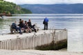 Evening at the waterfront of fiord