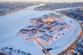 Evening Winter Aerial View, Peter And Paul Fortress, Neva River, Saint Petersburg, Russia