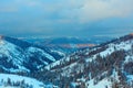 Evening winter Carpathian Mountains landscape. Royalty Free Stock Photo