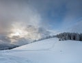 Evening winter mountain landscape Royalty Free Stock Photo