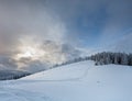 Evening winter mountain landscape