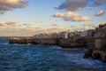 Evening winter scenic sight in Polignano a Mare