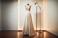 eveningwear section with spotlight on an elegant gown Royalty Free Stock Photo