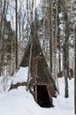 Evenk autumn and winter grazing. Irkutsk region, Taltsy, Russia Royalty Free Stock Photo