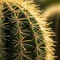 With evenly spaced clusters of long sharp yellow spines radiating Royalty Free Stock Photo
