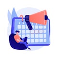 Event calendar notification vector concept metaphor. Royalty Free Stock Photo