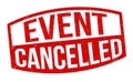 Event cancelled sign or stamp Royalty Free Stock Photo