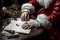 merry christmas gift letter present eve holiday wish table santa. Generative AI.