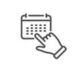 Event click line icon. Schedule planner sign. Vector
