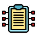 Event clipboard icon color outline vector