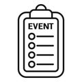 Event clipboard icon outline vector. Marriage couple