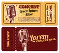 Event or concert ticket admission entry vector template