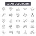 Event decorator line icons, signs, vector set, outline illustration concept