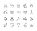 Event decorator line icons, signs, vector set, outline illustration concept Royalty Free Stock Photo