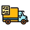 Event delivery icon color outline vector Royalty Free Stock Photo