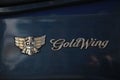 Touring motorcycle Gold Wing GL1500. Emblem and name close-up Royalty Free Stock Photo