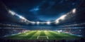 green football arena light goal stadium world soccer sport game. Generative AI. Royalty Free Stock Photo