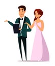 Event hosts flat vector illustration Royalty Free Stock Photo