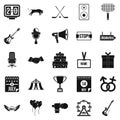 Event icons set, simple style Royalty Free Stock Photo